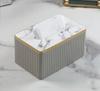 European Simple Leather Tissue Box Living Room Decoration Large Tissue Box Cover Household Room Desktop Face Towel Paper Box