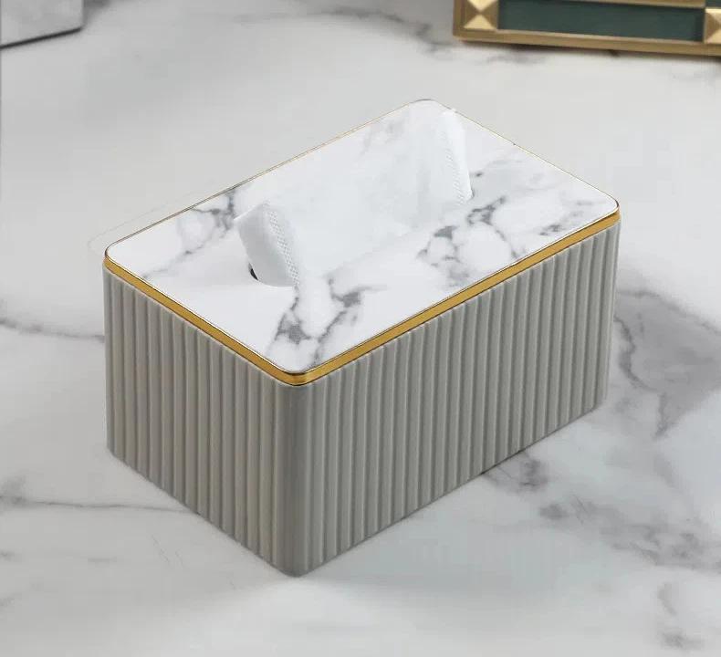 European Simple Leather Tissue Box Living Room Decoration Large Tissue Box Cover Household Room Desktop Face Towel Paper Box
