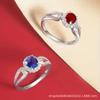 Korean Version of Simple Personality Trend European and American Fashion Light Luxury Colored Treasure Ring Diamond Jewelry Factory Batch