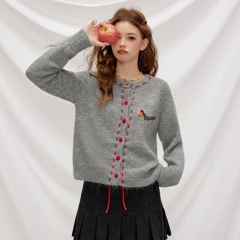 UNIFREE Playful Dog Knit Cardigan