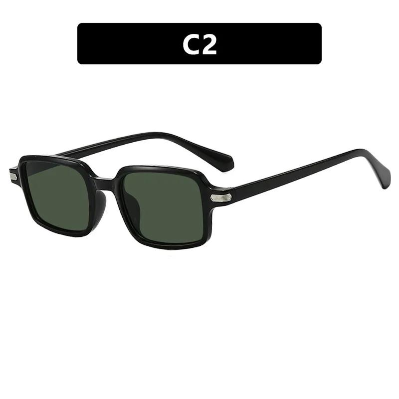 Latest Vintage Rectangle Women Sunglasses Fashion Clear Ocean Gradient Lens Shades Outdoor UV400 Men Fashion Rivets Sun Glasses