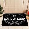 Door Mat for Barbers Featuring a Golden Barber Pole And Scissors Non-Slip Mat  for Both Indoor And Outdoor Use, Machine Washable