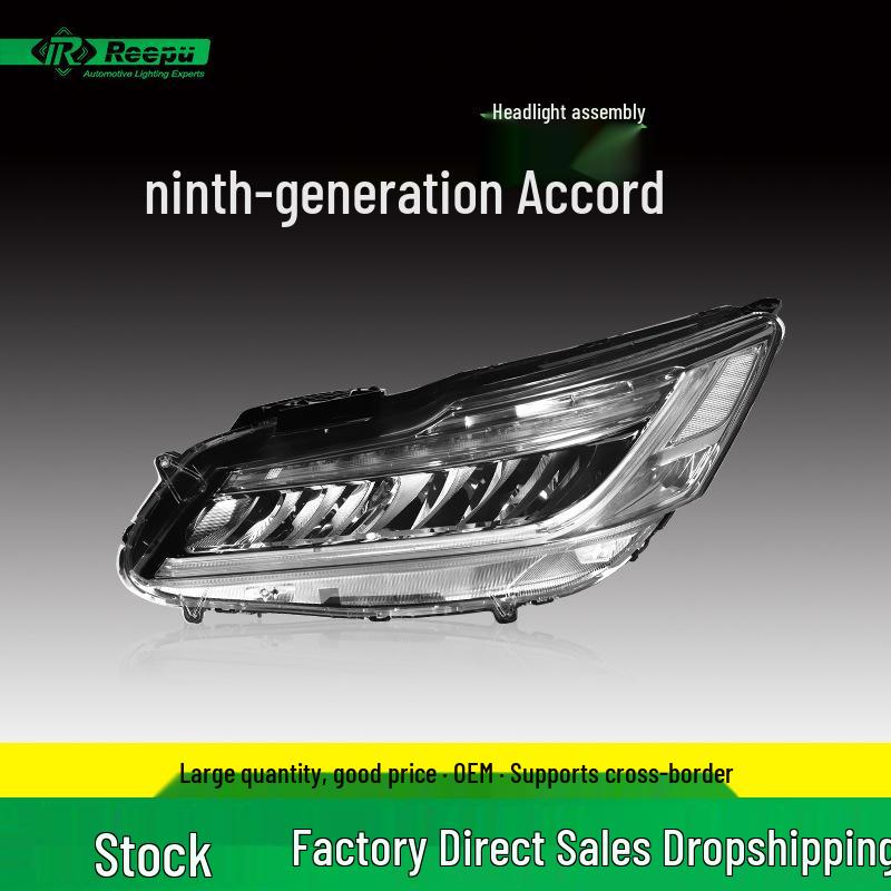 Honda Accord 16-18 Headlight Assembly: Fits 9.5th Gen, Low/High Trim, Original Front