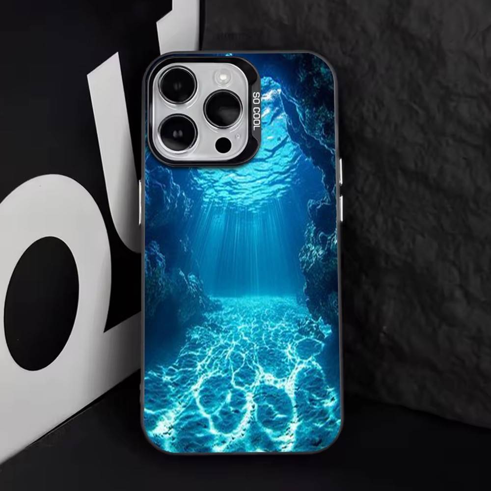 The Underwater World Texture   Phone Case For iPhone 17,16,15,14,13,12,11 Plus,Pro Max,XS,Colorful Silver Phone case Funda Cover