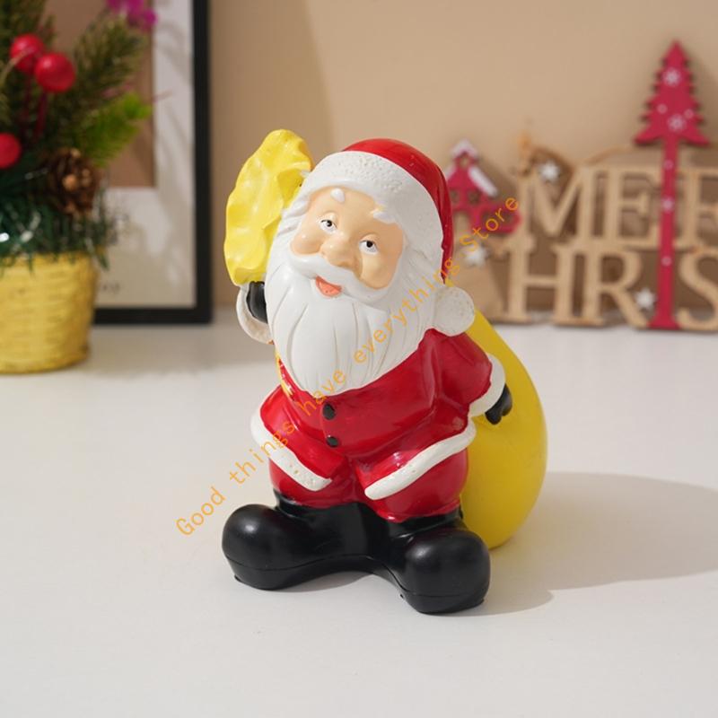 Christmas Figurine Figure Decors Resin Santa Clauses Statue Christmas Decorative Figurine Table Centerpieces for Holiday 55KF