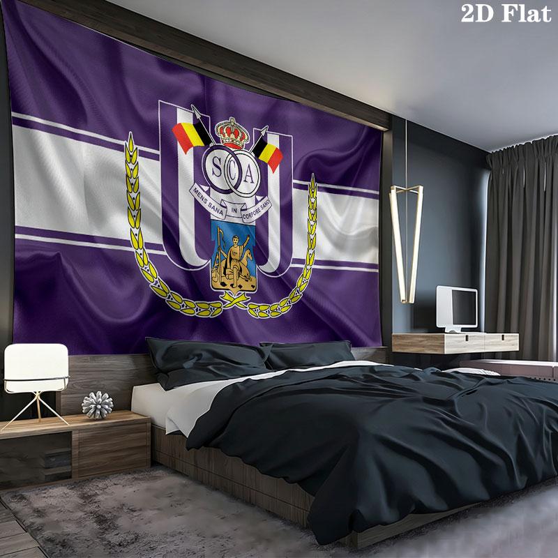 RSC Anderlecht Wall tapestry, aesthetic printed fabric blanket, suitable for bedroom, living room, and home decor.