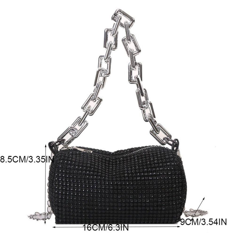 Large Capacity Small Square Bag Chain Women Shoulder Bag Classic Rhinestone Handbag  Girl