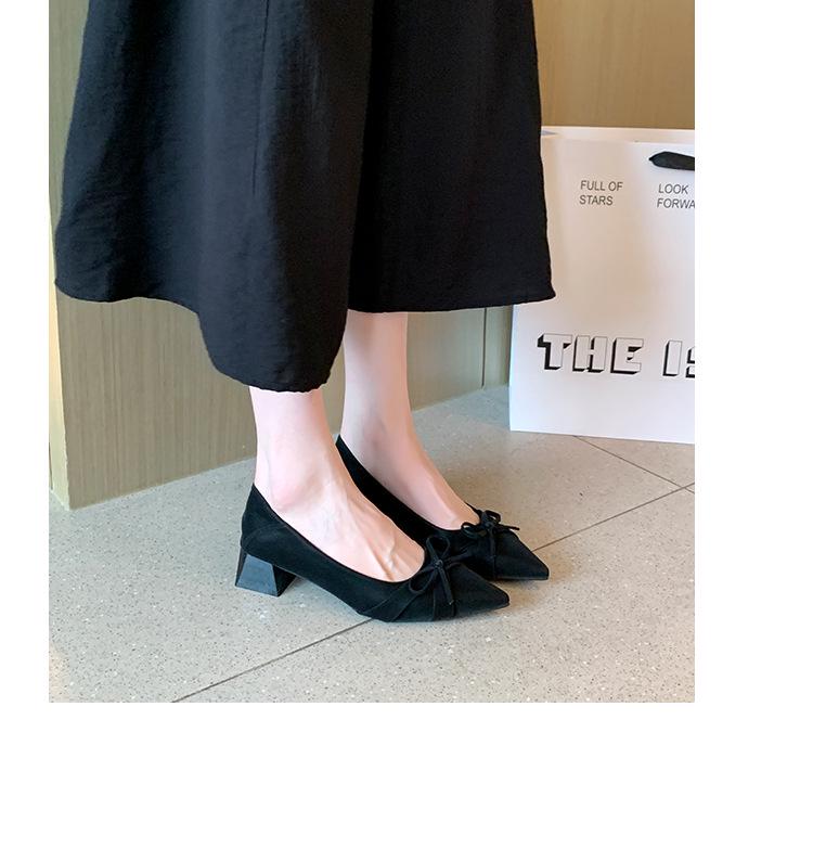 Elegant French Style Bow Pointed Toe Women's Evening Shoes