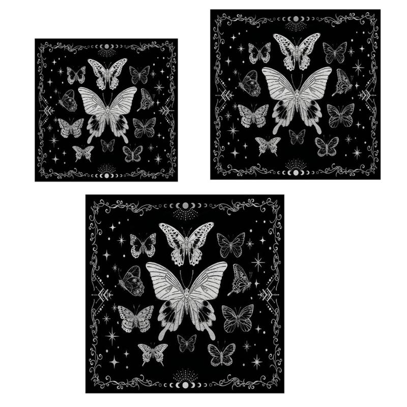 Butterfly Pattern Tarots Card Tablecloth Altars Cloth Altars Cloth Divinations Cards Table Cloth Tapestry Decoration