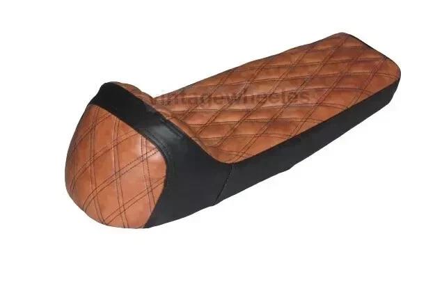 Fits For Royal Enfield Interceptor 650cc Custom Cushioned Tan Dual Seat