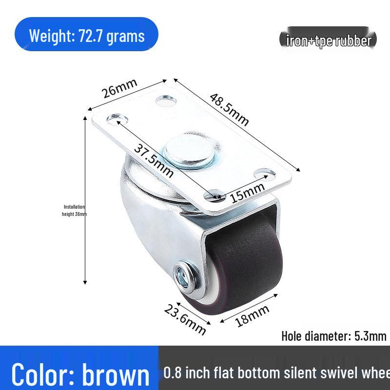 1.5" or 2" Heavy-Duty Silent Swivel Caster with Brake, Snap Ring, and Wear-Resistant Trolley Shelf Roller