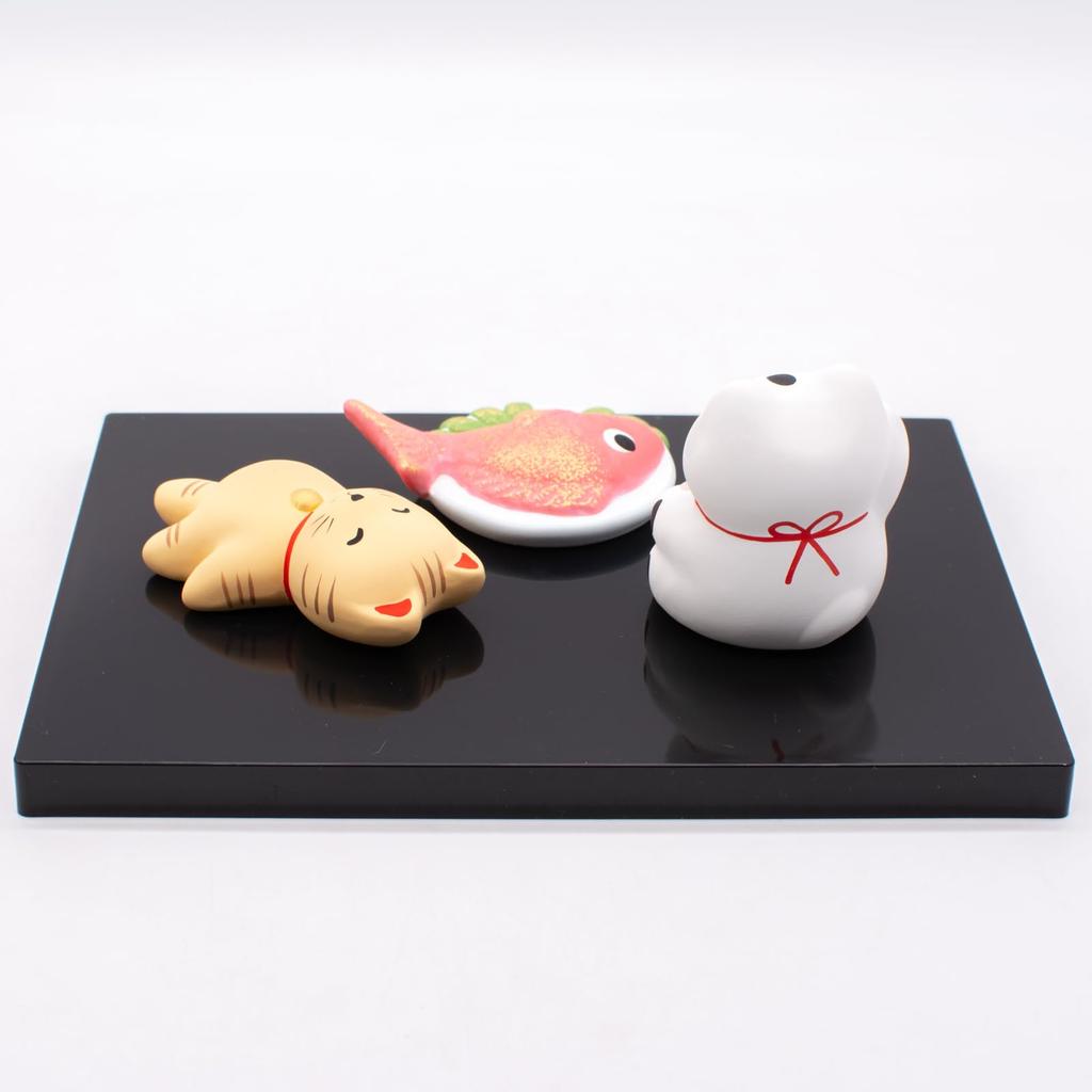 Banko ware decorative interior tabletop Seasonal Events Cat enjoying cherry room entrance made in 18704 object, ornament, decoration, "Japanese
