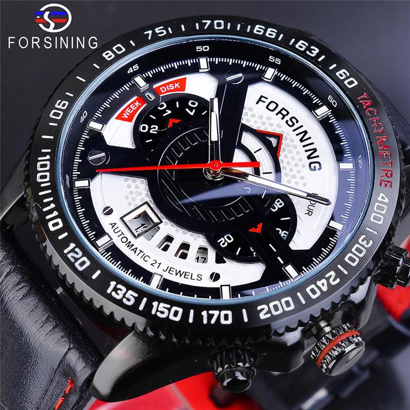 

Forsining Racing Dial Механические Часы Мужские Модные Повседневные Механические Часы