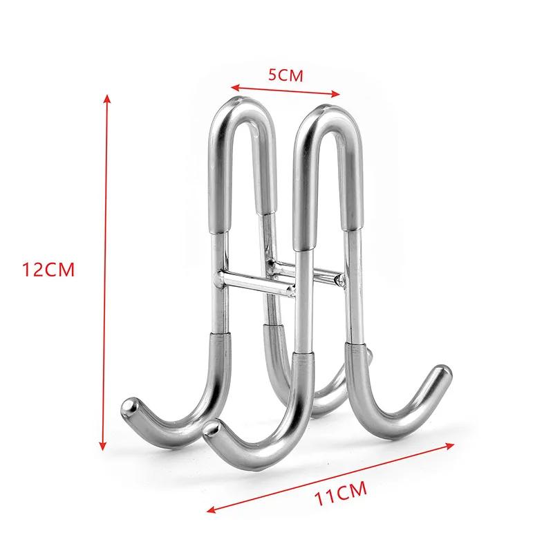 304 Hook Stainless Steel Glass Door Back Hook Hanging Double-Hook Bathroom Metal Non-stick Double-sided S-Hook Clothes-Hook