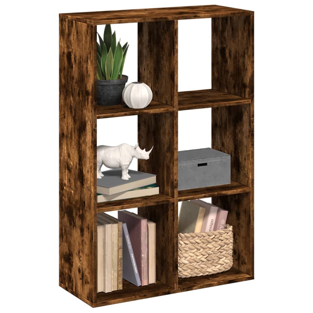 Room Divider Bookshelf Smoked Oak 69.5 x 29 x 103.5 cm