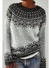 Women's Sweater Round Neck Colour Blocked Loose Fashion Pullover Knitwear Luxurious Relaxed-fit Slimming and Versatile Top