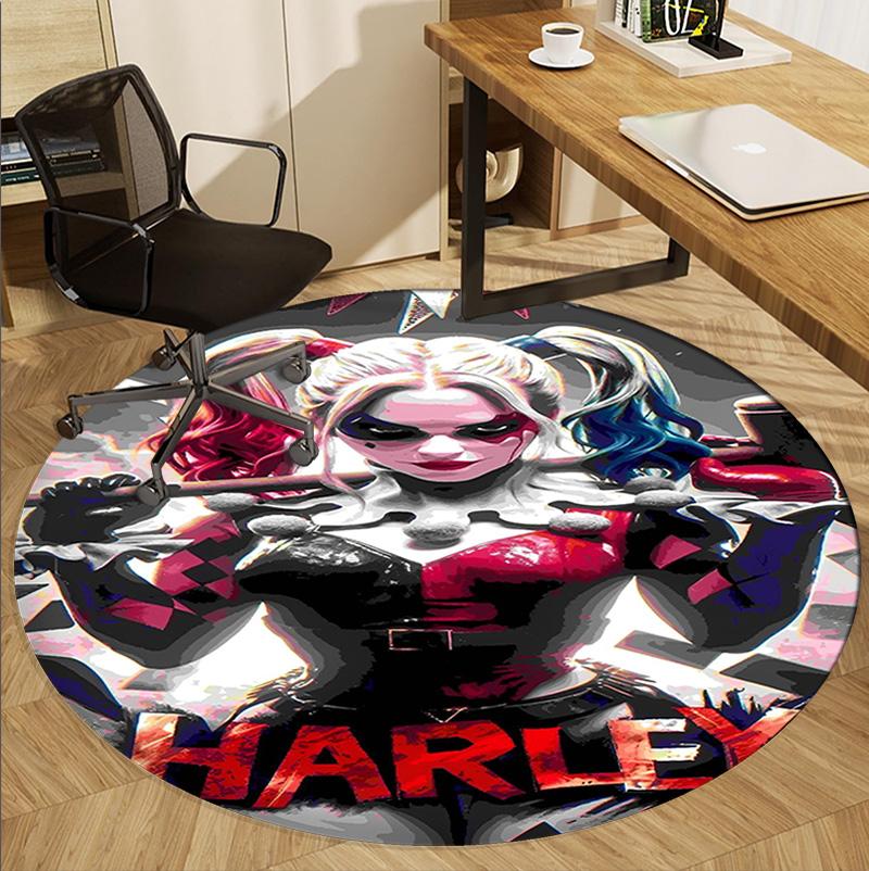 Superhero Pattern Round Rug, Indoor/Outdoor Mat, for Picnic, Gameroom, Bedroom, Office, Living Room, Home Decor Carpet, Birthday Gift