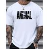 Cool "ANIMAL" Samurai Printed White T High Street Style Loose Short Sleeves for Men and Women with the Same Paragraph.