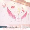 Pink Wall Sticker for Bedroom Girls, Unicorn Feather Princess Flowers Decal, Nursery Removable Wallpaper