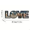 English Letters Statue Artwork Sculpture Wooden Durable Craft Ornament for Hotel Dorm Chinese