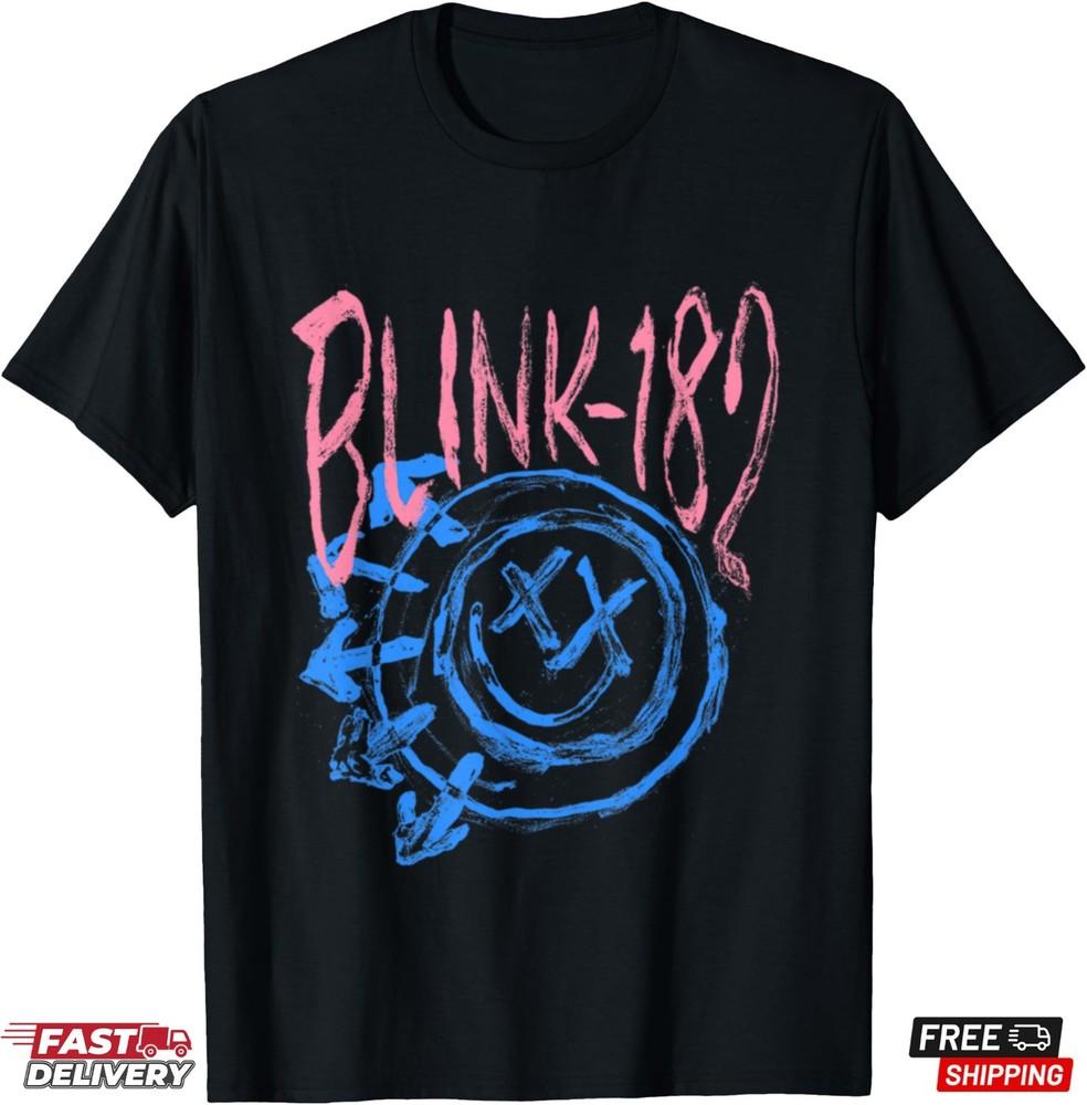 Blink-182 Smiley T-Shirt, Rock Band Shirt, Family Rock Fan Shirt Unisex T-Shirt L