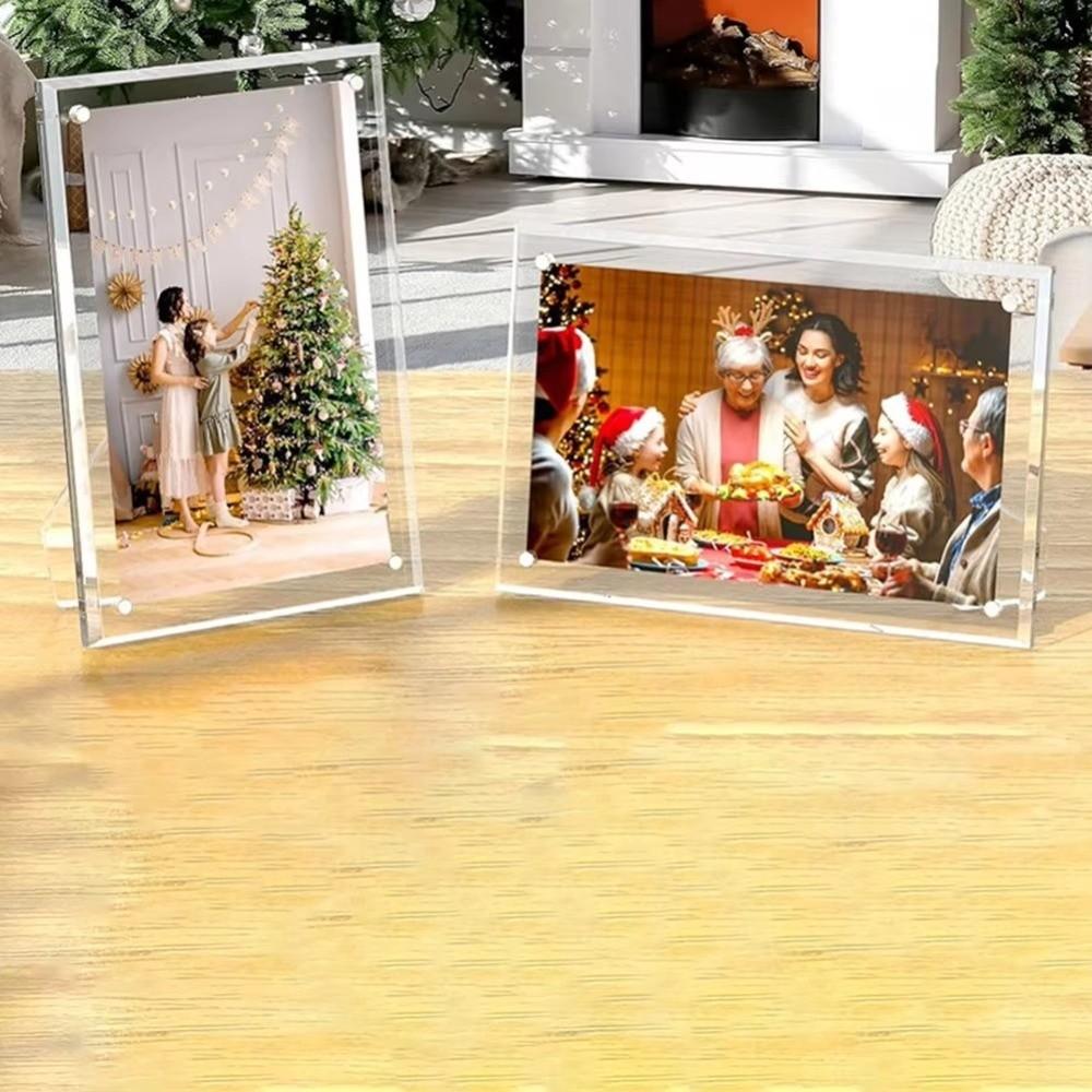 with Stand Acrylic Magnetic Picture Frames Transparent Display Board  Desktop Display