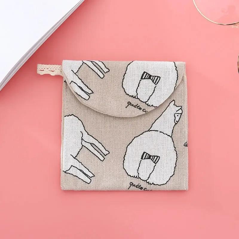 

1pc Monthly Bag Cute and Portable Aunt Towel Bag, Large Capacity M Towel Sanitary Cotton Bag, Carry on Bag