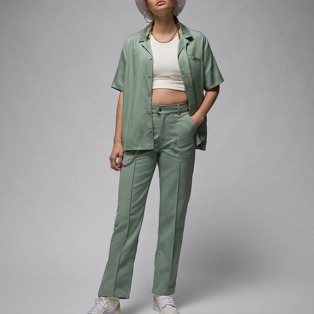 Jordan Straight Leg Zipper Mid-Waist Casual Pants Women Bottoms Jade-Smoke FN5446-304