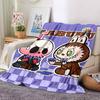 1Pc Cute Labubu Blanket Soft Comfortable Polyester Blanket All Season Use Suitable Bedroom Office Outdoor Perfect Christmas Gift Choice Print Home Bla