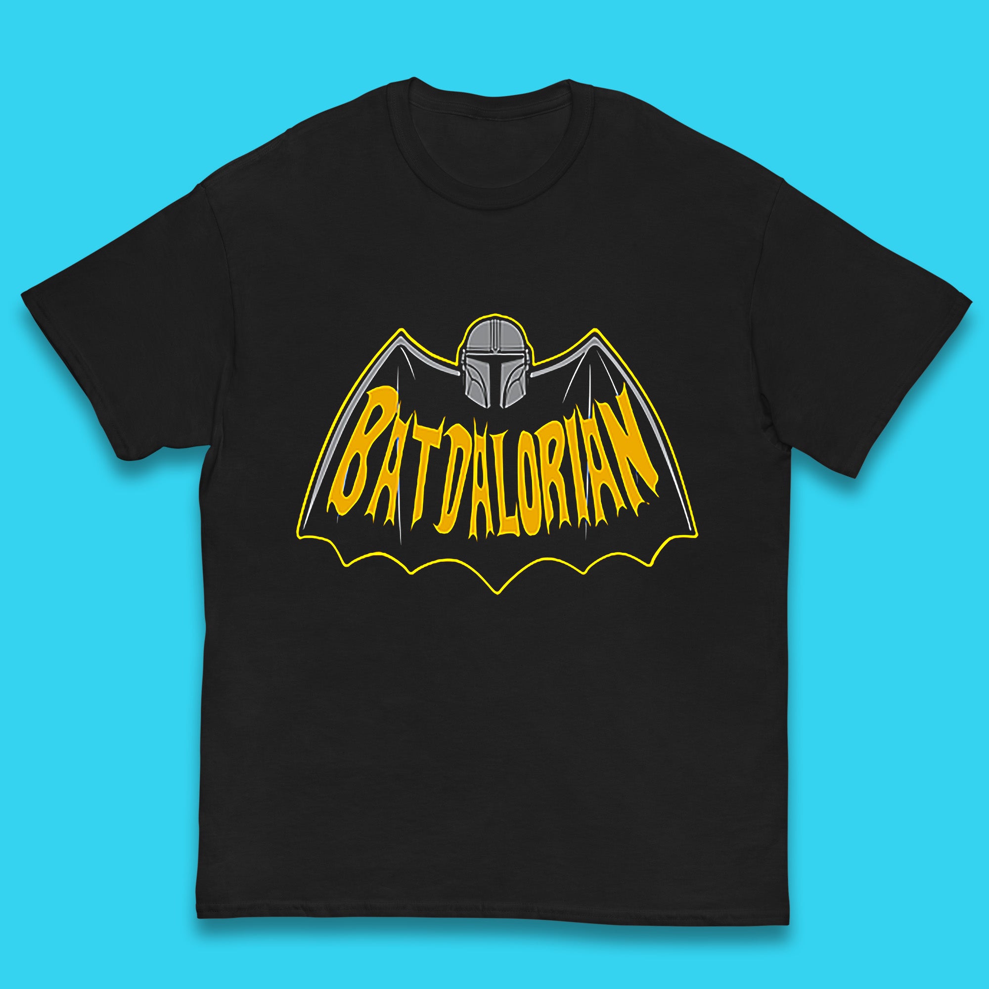 Batdalorian Star Wars The Mandalorian Or Mando X Batman Parody Fictional Characters Kids T Shirt 150