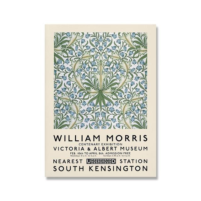 William Morris Leinwanddruck Victoria and Albert Museum Ausstellungsplakat London Underground Jugendstilgemälde Wanddekoration
