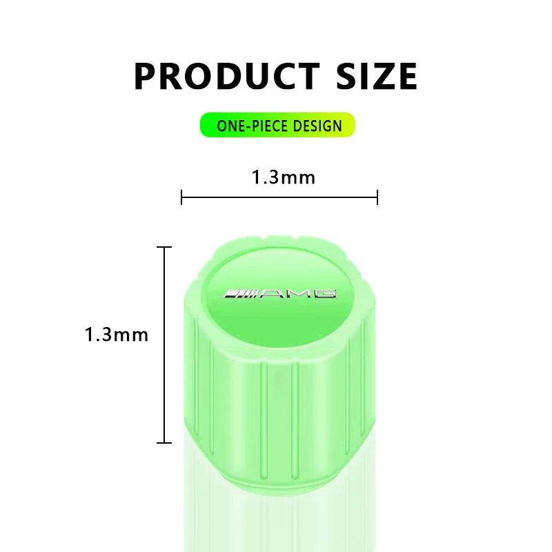 4Pcs Luminous Car Tire Valve Caps Badge Emblem Auto Accessories for Mercedes Benz New B/C/E CLA GLA GLC GLK Class A Class C200L FI1 QQ63