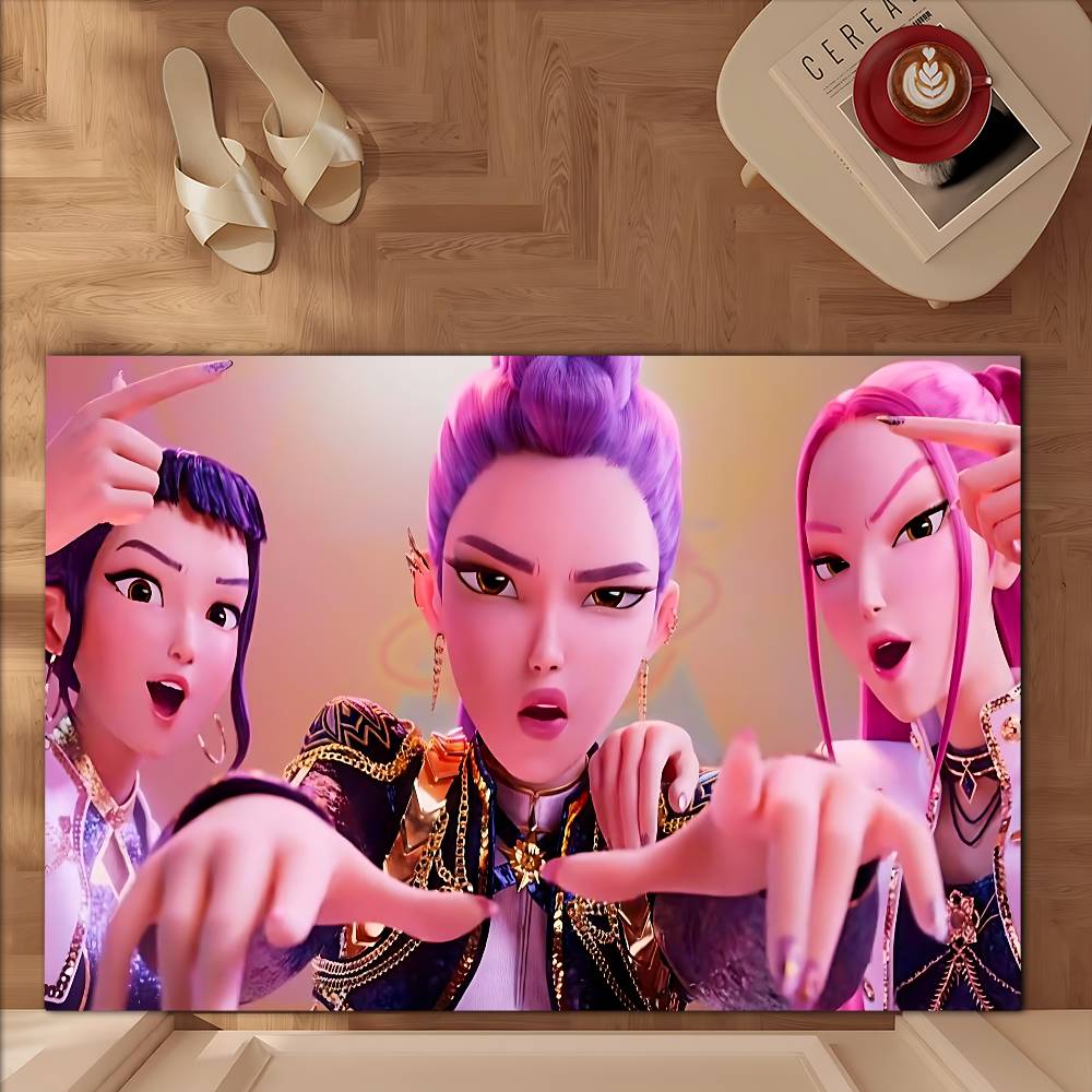 

Kpop Demon Anmie H-Hunters Floor Mat Bathroom Mat Kid Room Bedroom Decoration Balcony Anti-Slip Doormat Living Room Welcome Rug 40x60 cm