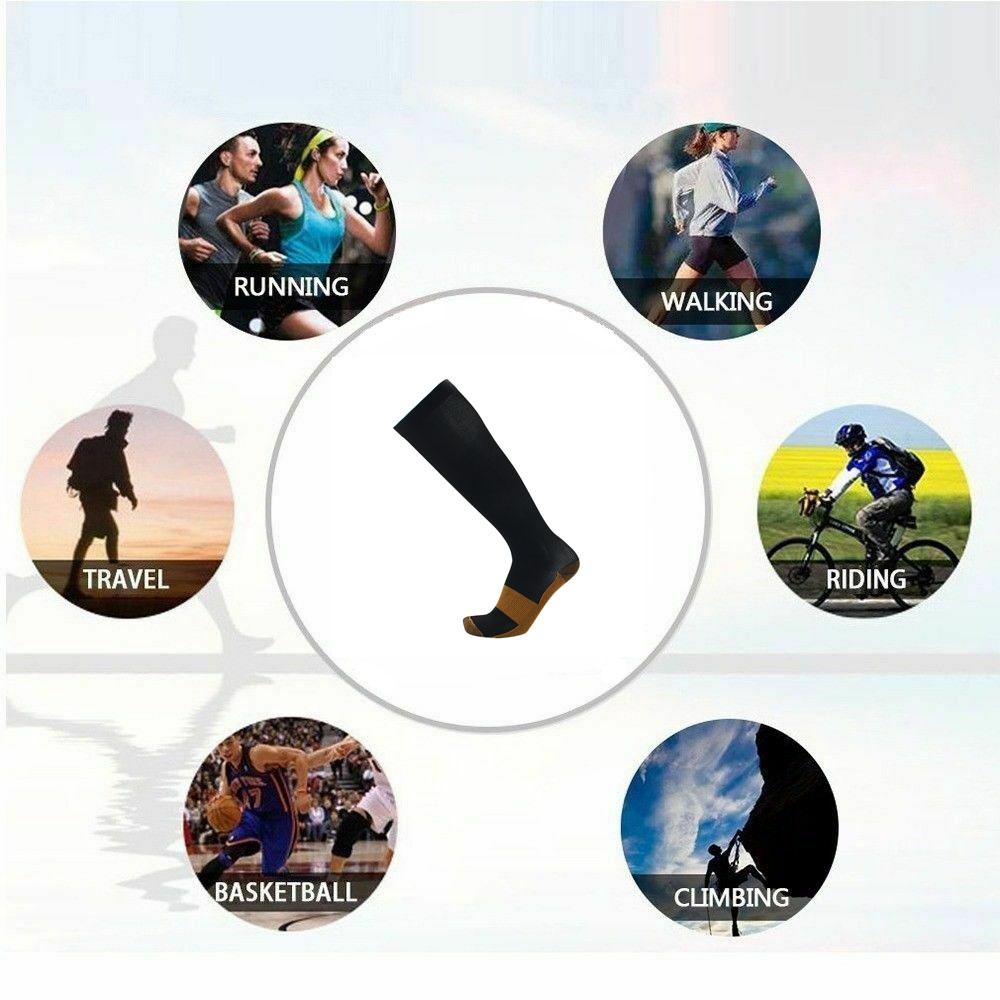 Sport Stockings Shaping Running Anti-Fatigue Leg Calf Foot Graduated Support Varicose Copper Compression Socks Men Women S-Xxl