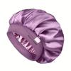1PC Soft Silk Satin Lined Bonnet Large Satin Hair Bonnet Household Sleep Shower Cap Hair Wrap Cover for Long Hair Salon Tool