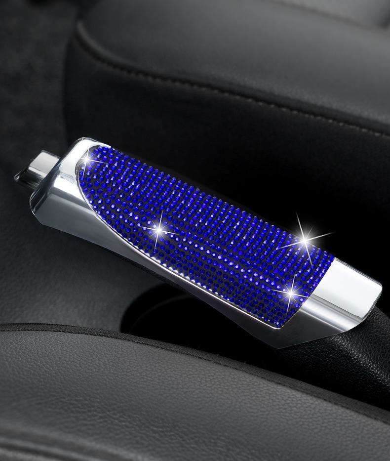 

Крышка ручного тормоза автомобиля, инкрустированная бриллиантами, стильная, блестящая, аксессуары для модификации интерьера автомобиля, крышка ручного тормоза для женщин и девочек Blue