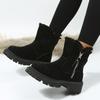 Stivali da Donna Inverno High Top Scarpe di Cotone Peluche Caldi Stivali da Neve Casual Antiscivolo Stivali con Zeppa Cerniera Laterale Stivaletti Botas Mujer
