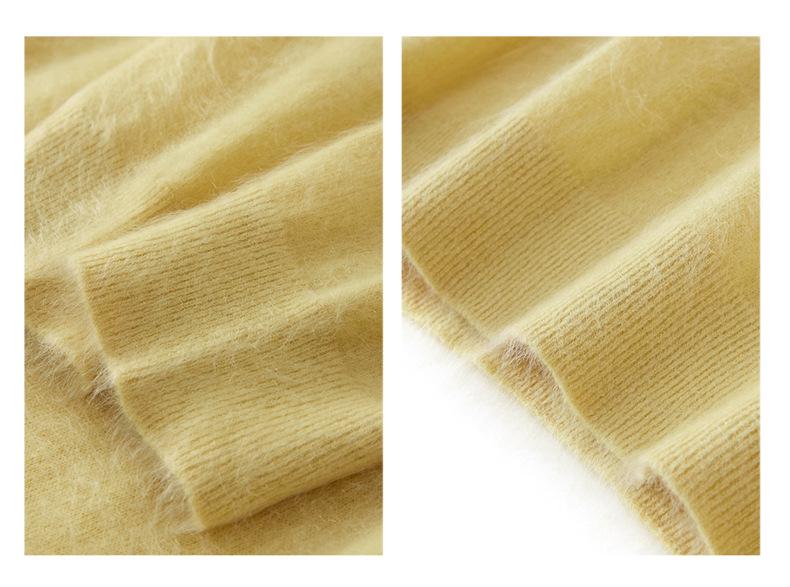 Autumn/Winter Women's Cashmere Silk Blend Velvet Base Layer Sweater