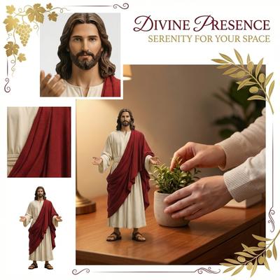 Religious Figurine Jesus Statue Resin Decorative Sculpture for Home Office Church Indoor Outdoor Display Ornament