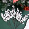 4-20PCS Artificial Holly Berry Stem Christmas White Berries Branches DIY Xmas Tree Ornament Wedding Home Party Fake Flower Decor