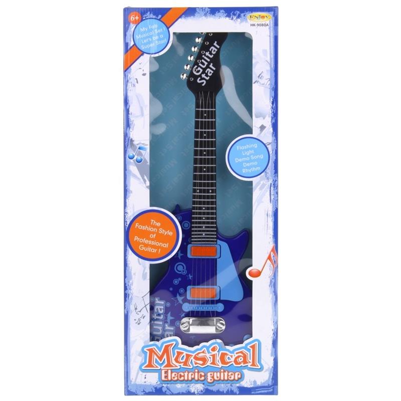 Gitara Elektryczna Dla Dzieci Rockowa 6 Metalowych Strun Instrument Muzyczny