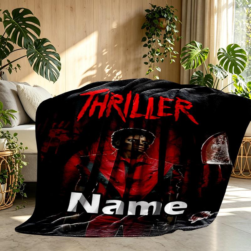 Personalisierte Michael Jackson Druckdecke mit individuellem Namen, Heimdekoration, Schlafzimmer, Sofa, Camping, Couch, Geschenke für Geburtstag WeihnachtenEnthusiasten