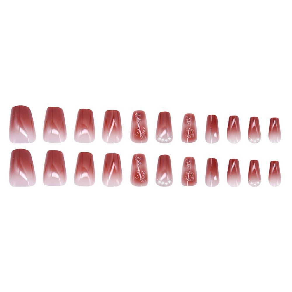 Medium Length Ballerina False Nail Square Head Nail Tips Fashion Coffin Fake Nails  Girl