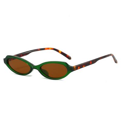 New Retro Small Oval Women Sunglasses Leopard Print UV400 Protection Personalized Contrast Frame High Quality Shades