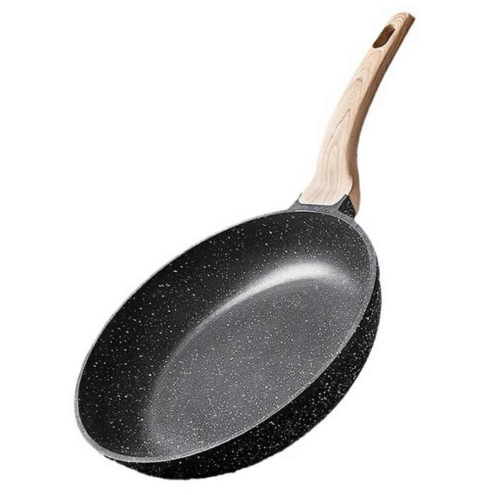 MENJO Granite Frying Pan 20cm Non Stick Skillet with Lid/Spatula for Home Cooking