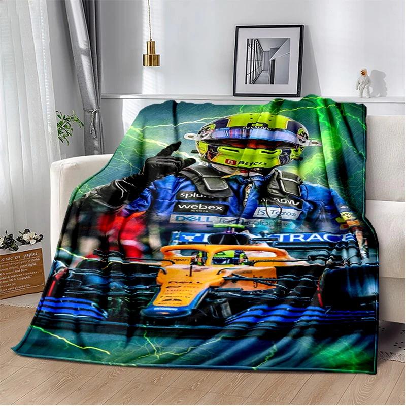 Manta Suave de Felpa Lando Norris Piloto F1, Manta de Franela Manta de Tiro para Sala de Estar Dormitorio Cama Sofá Oficina Cubierta Regalo