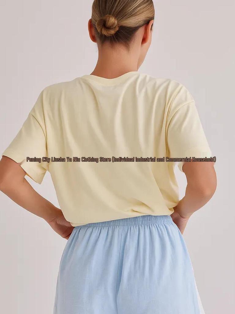European-American Lobster Print Cotton Casual T-shirt: Comfortably Loose Short Sleeve Summer Top
