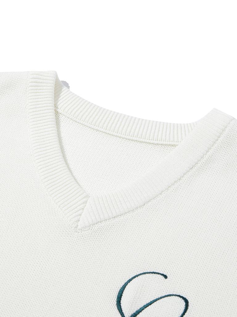 Clubactivity Ca Logo Knit Vest Ivory