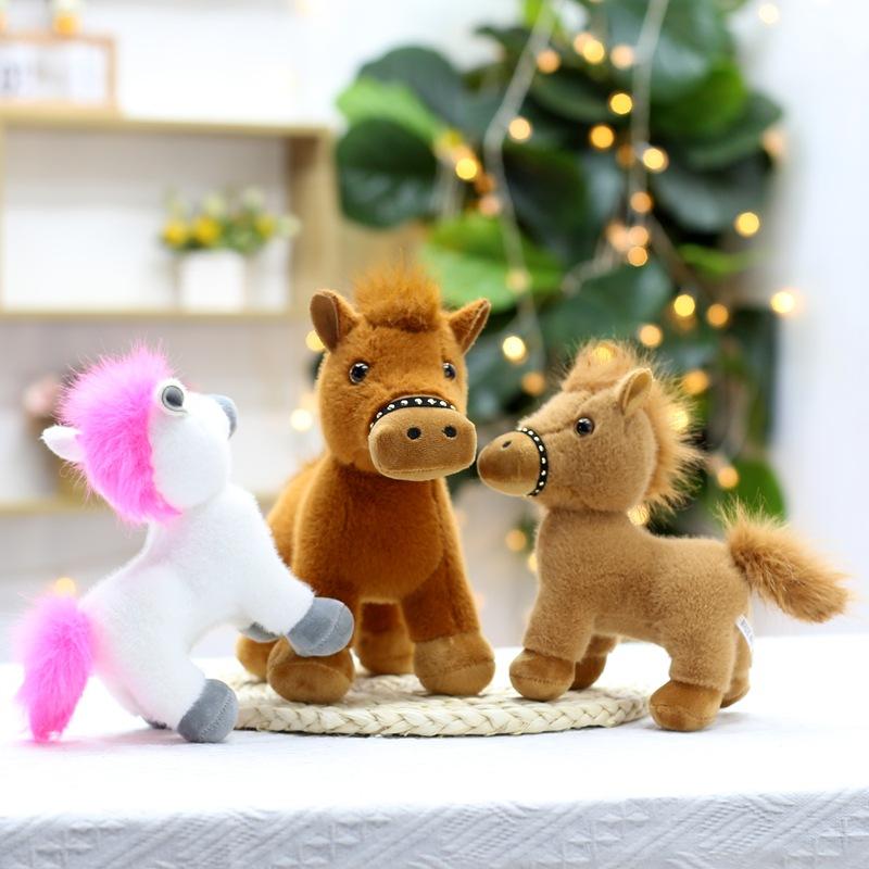 Plush Toy Rotatable Simulation Pony Doll Zodiac Horse Ornament Rag Doll Year of Horse Mascot