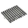 10-Piece 65mm Double-Ended PH2 Phillips Screwdriver Bits, S2 Material